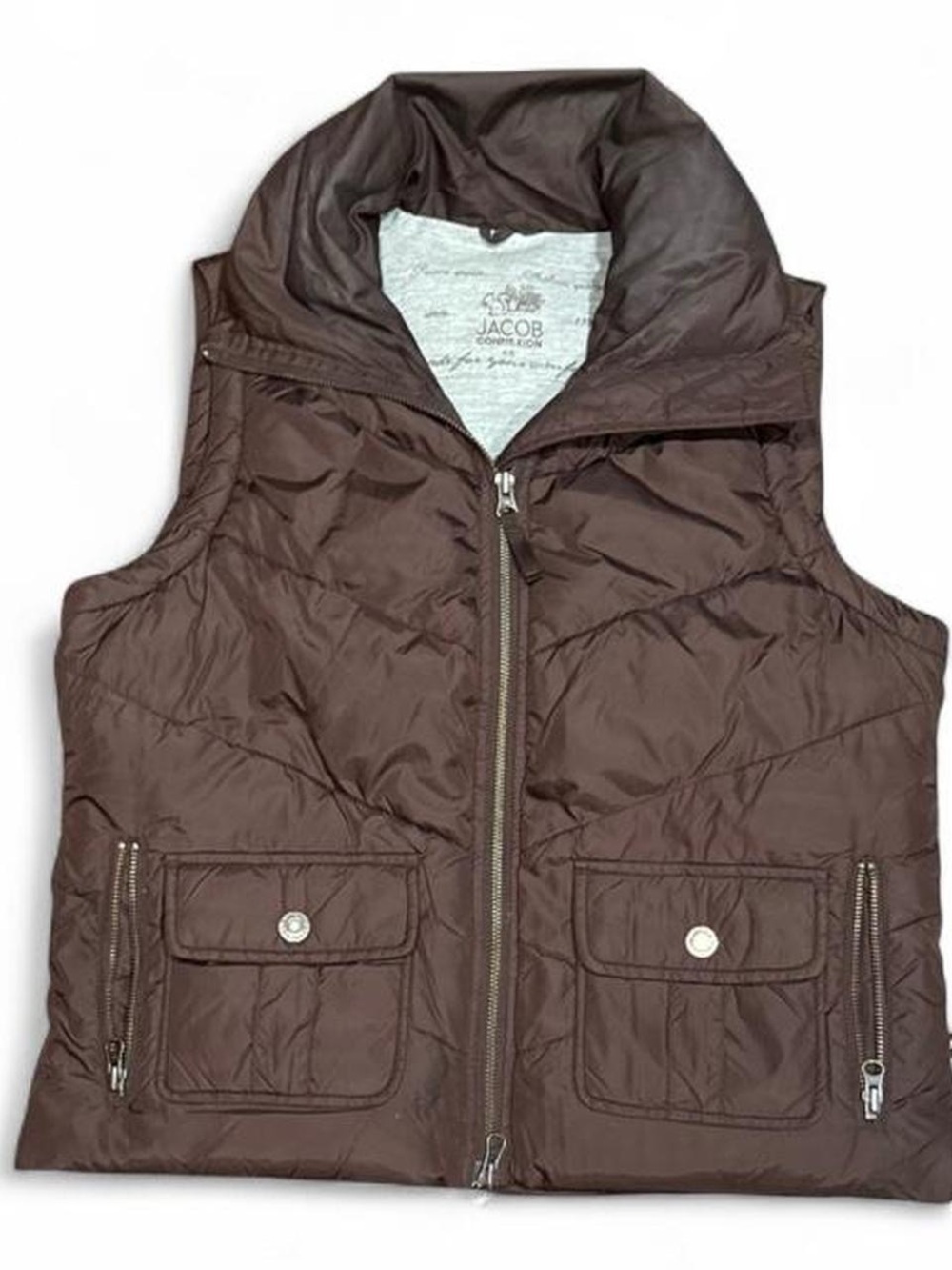Y2K Jacob Connexion Brown Utility Puffer Vest